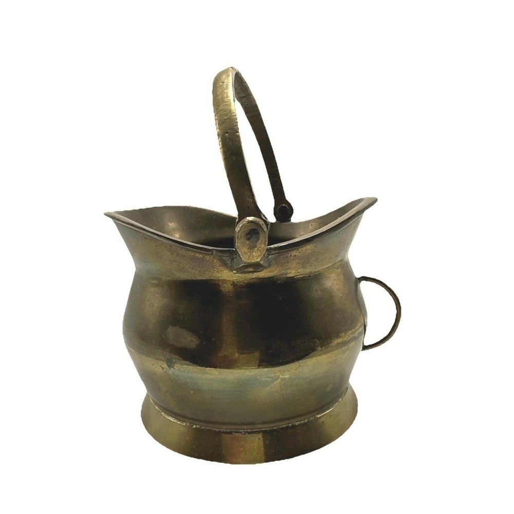 Vintage‎ Brass Bucket Pail Decorative Planter Pot Container Farmhouse Decor